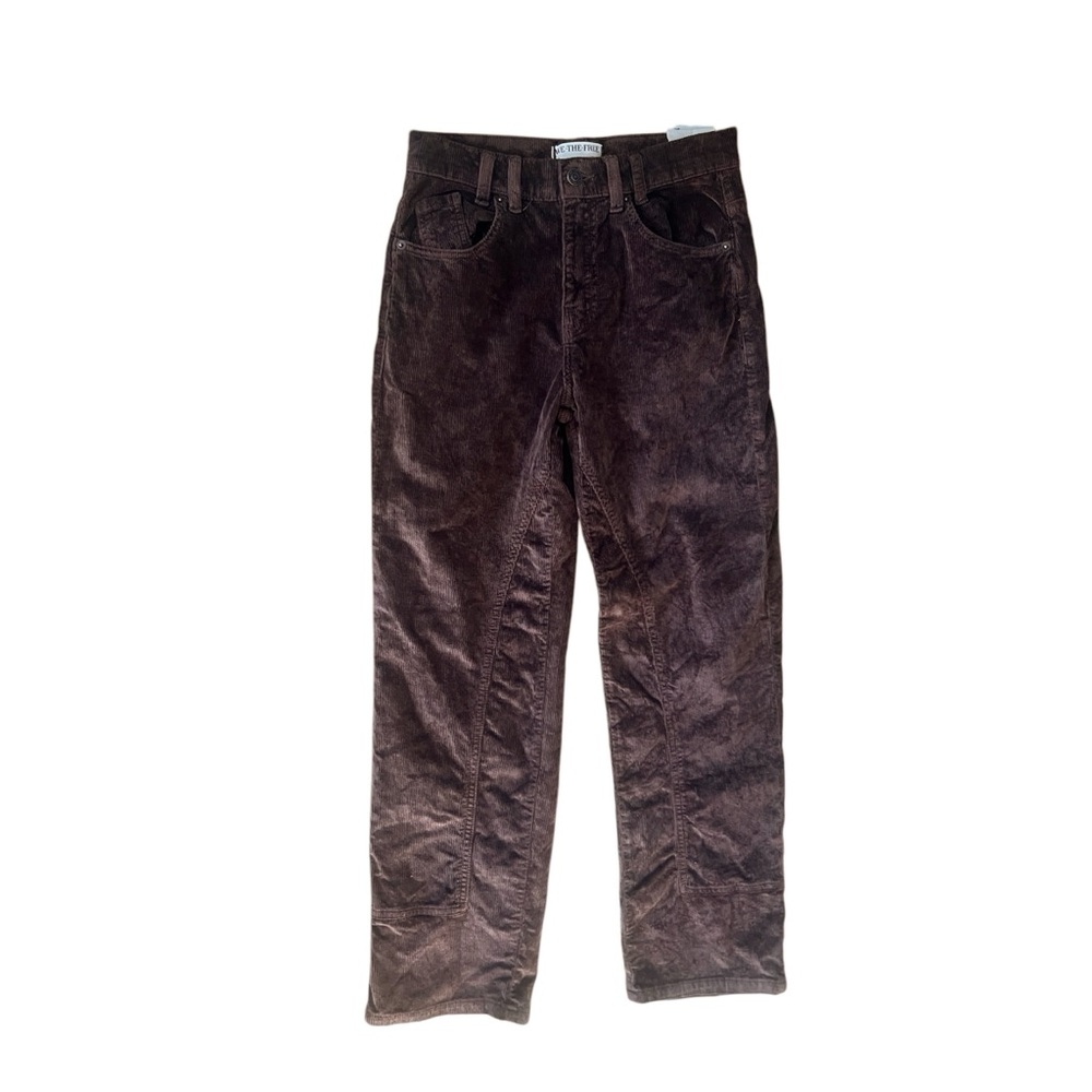 NWT Free People We the Free Risk Taker High Rise Straight Corduroy Brown Pants - Picture 5 of 9